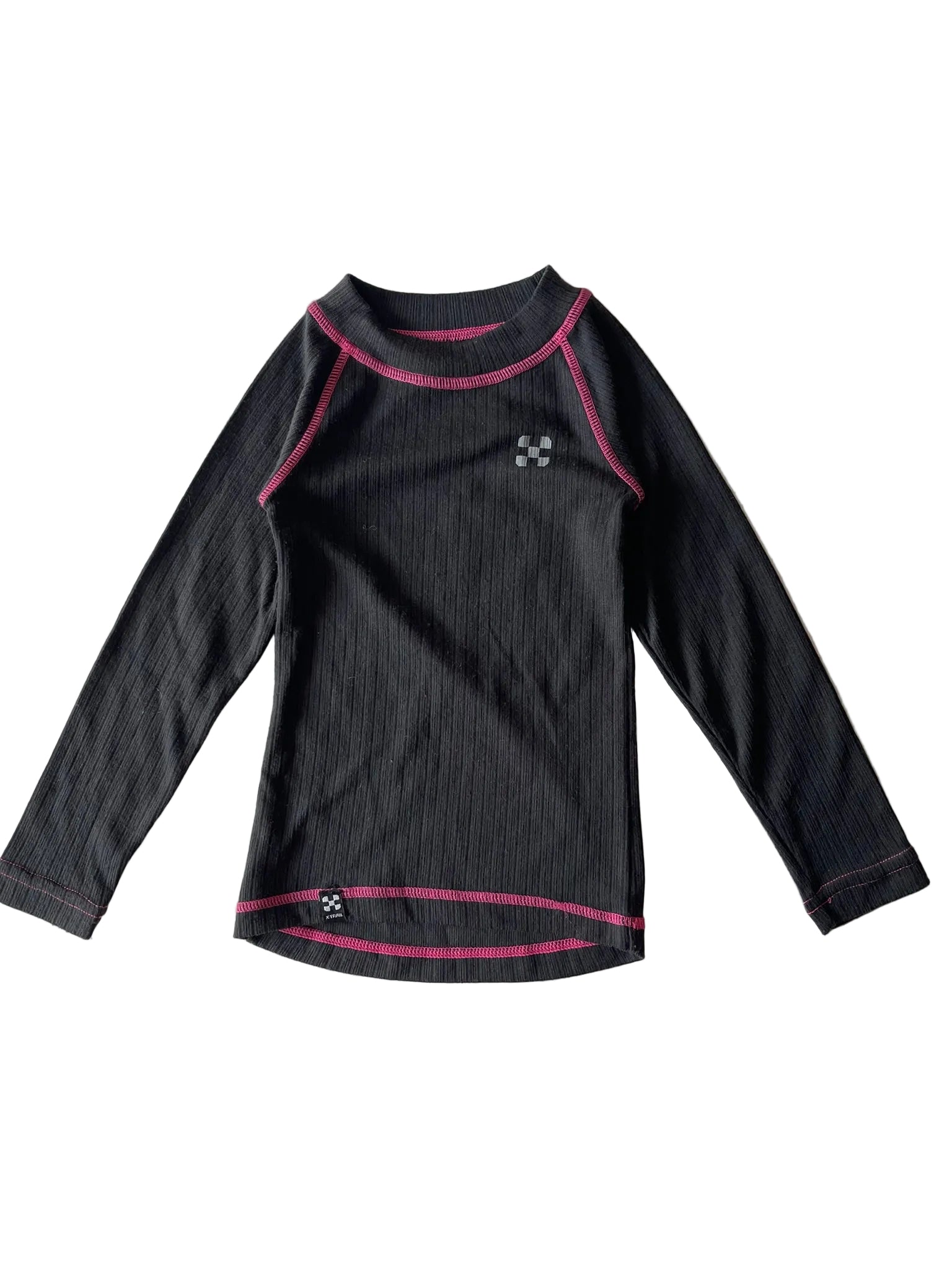 Sous-maillot thermique enfant – Noir coutures roses
