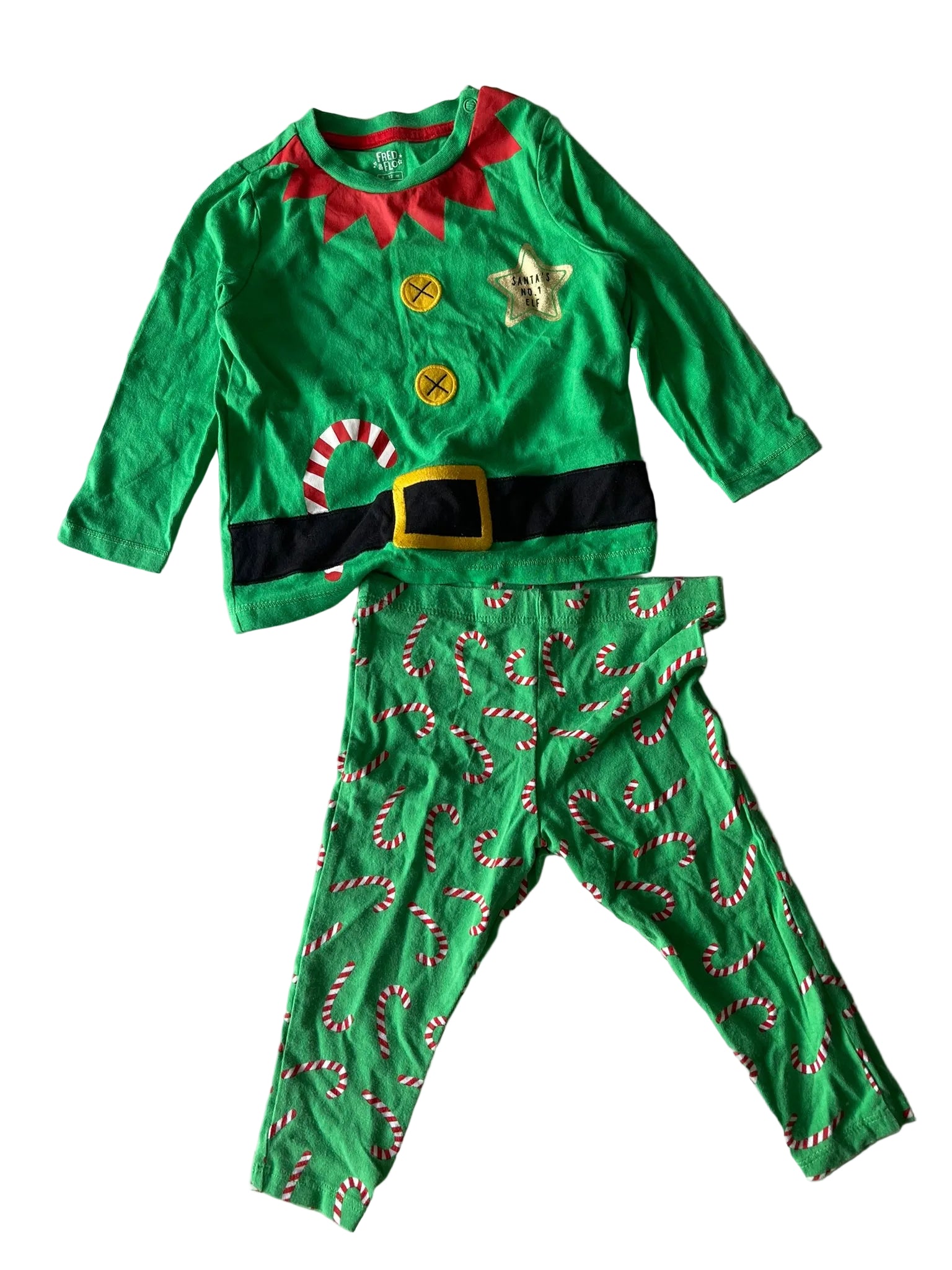 Ensemble Noël bébé elfe Fred & Flo – Vert