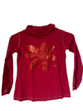 T-shirt col roulé fille Desigual – Rouge fleur pailletée