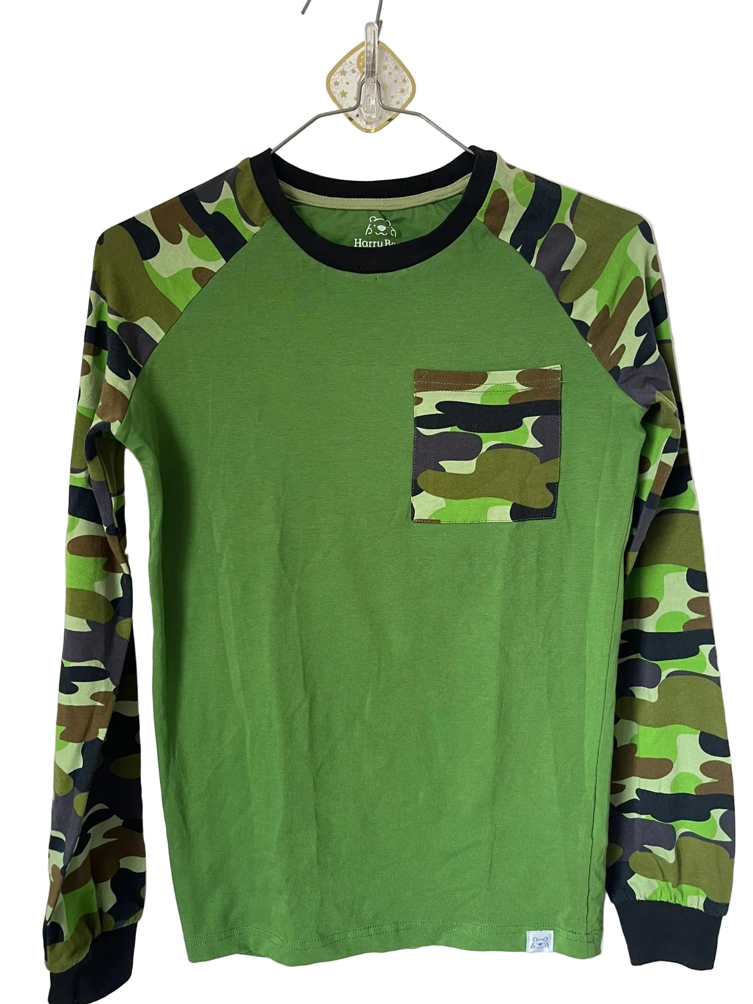 T-shirt manches longues Harry Bear garçon – Vert camouflage