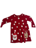 Robe de Noël bébé fille – Rouge pois Père Noël