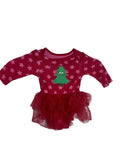 Body tutu bébé de Noël – Rouge étoiles sapin