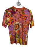 T-shirt imprimé floral rétro – Orange tropical