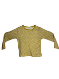 T-shirt manches longues bébé – Ocre imprimé fleuri