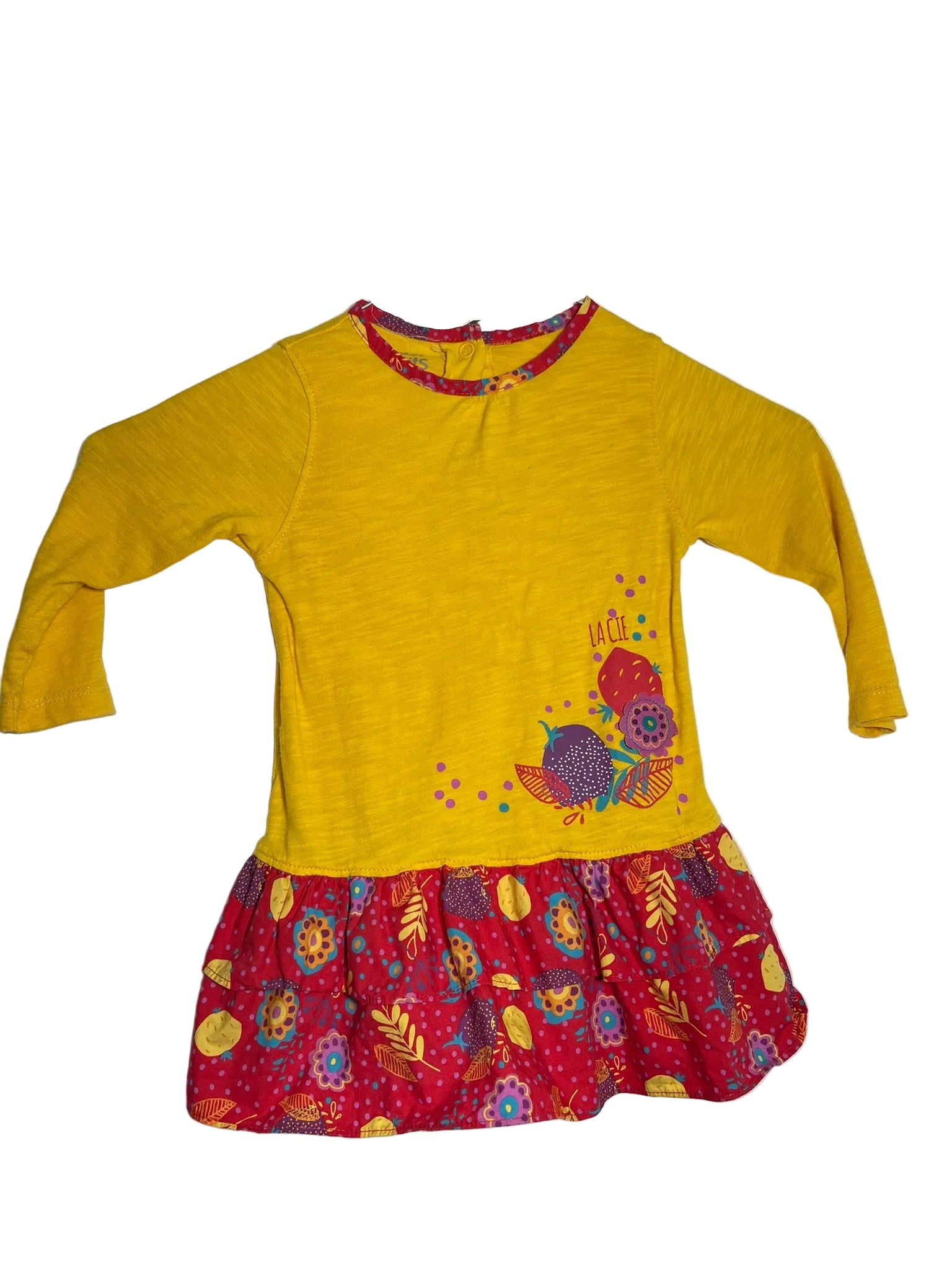 Robe manches longues bébé La Cie – Jaune & rouge
