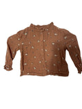 Blouse gaze de coton bébé fille – Terracotta fleuri