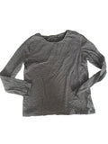 T-shirt manches longues enfant – Blanc et noir rayures fines