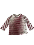 T-shirt marinière manches longues bébé – Blanc & bordeaux