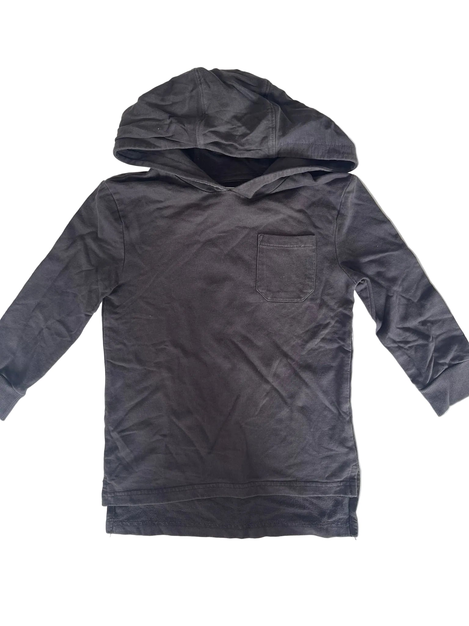 Sweat à capuche enfant – Gris anthracite poche