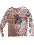 T-shirt manches longues bébé – Rose chiné uni