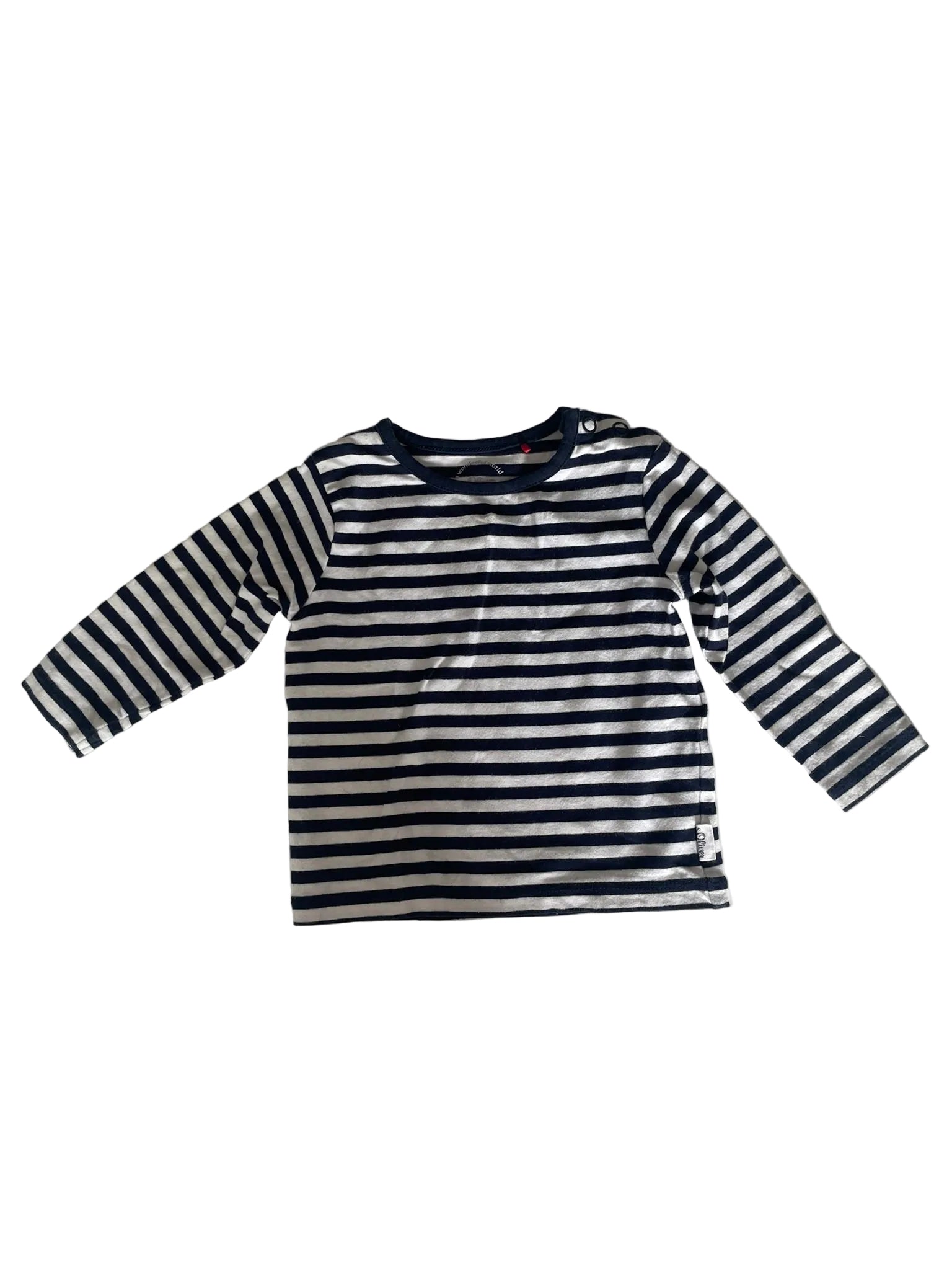 T-shirt manches longues bébé – Bleu nuit uni