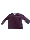 T-shirt manches longues bébé en coton uni violet prune