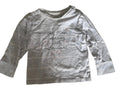 T-shirt manches longues gris chiné avec motif lune et étoiles