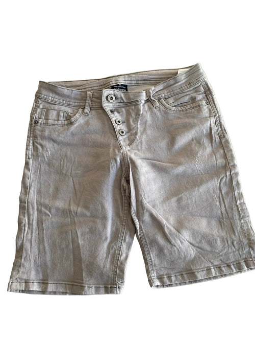 Bermuda jean gris clair boutons fly