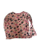T-shirt manches longues vieux rose à imprimé floral