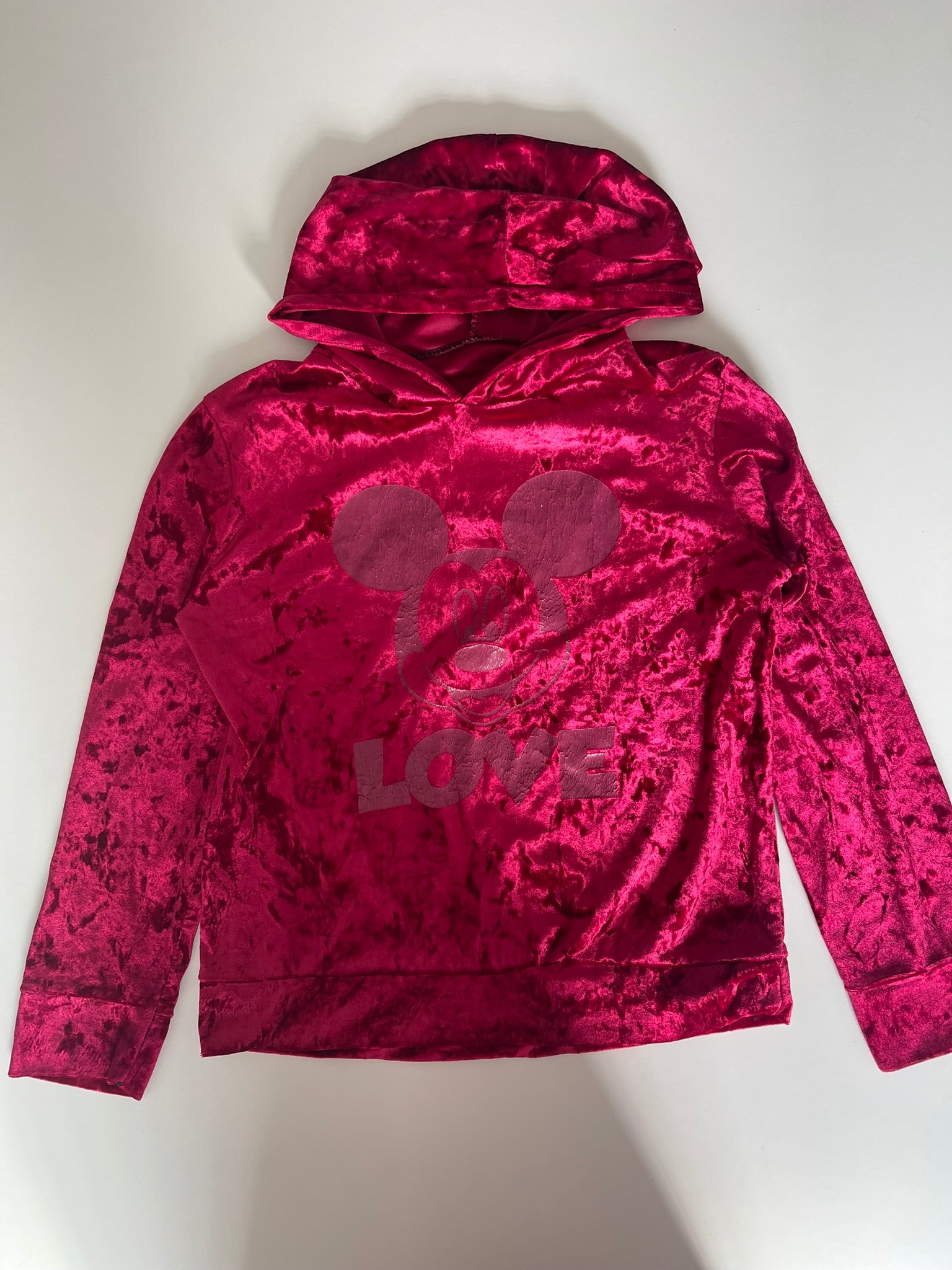Sweat à capuche velours Mickey Love