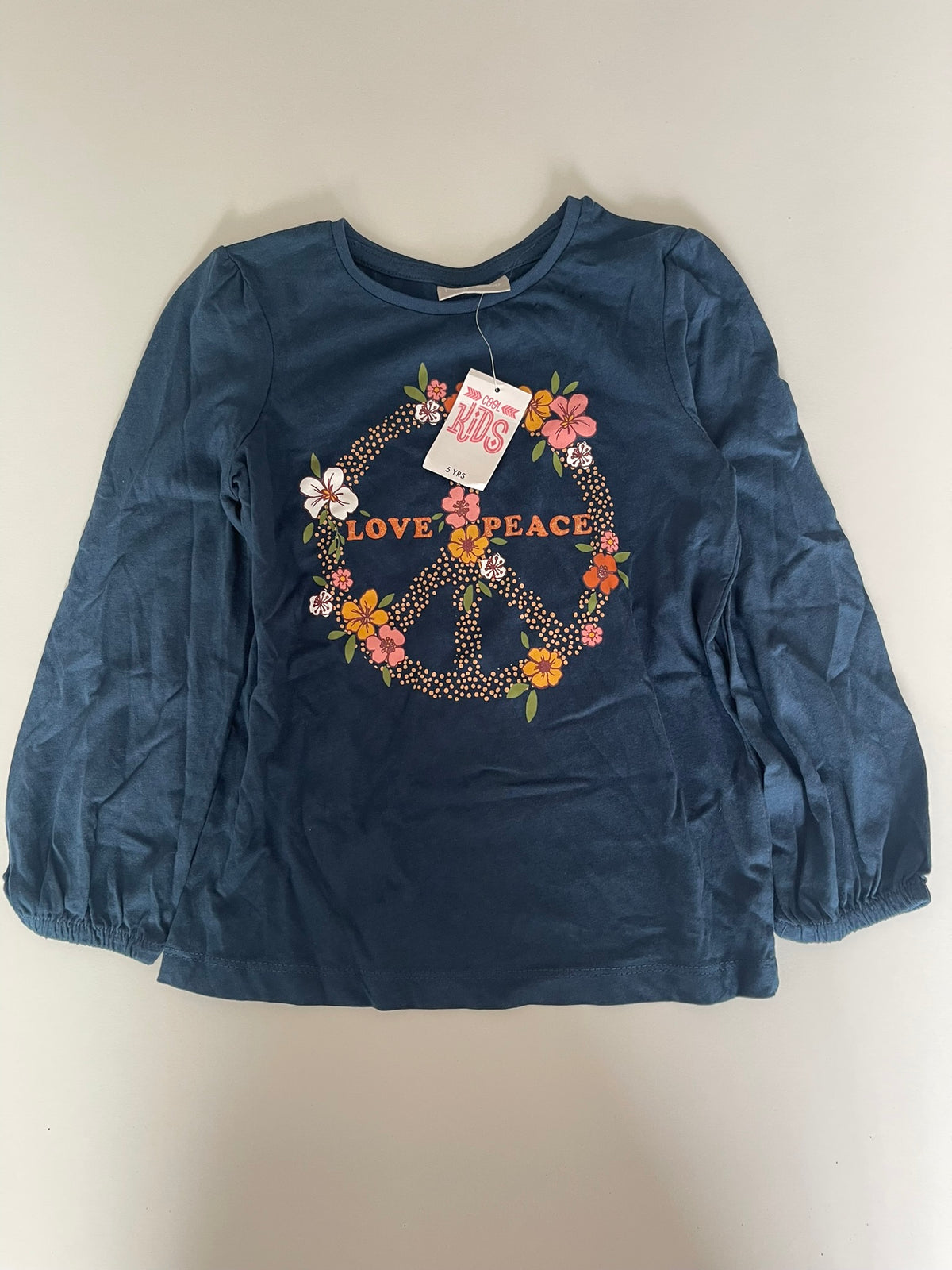 T-shirt Love Peace fleuri