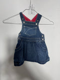 Robe salopette en jean à pois