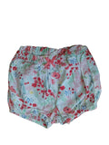 Short fleuri corail et vert fille