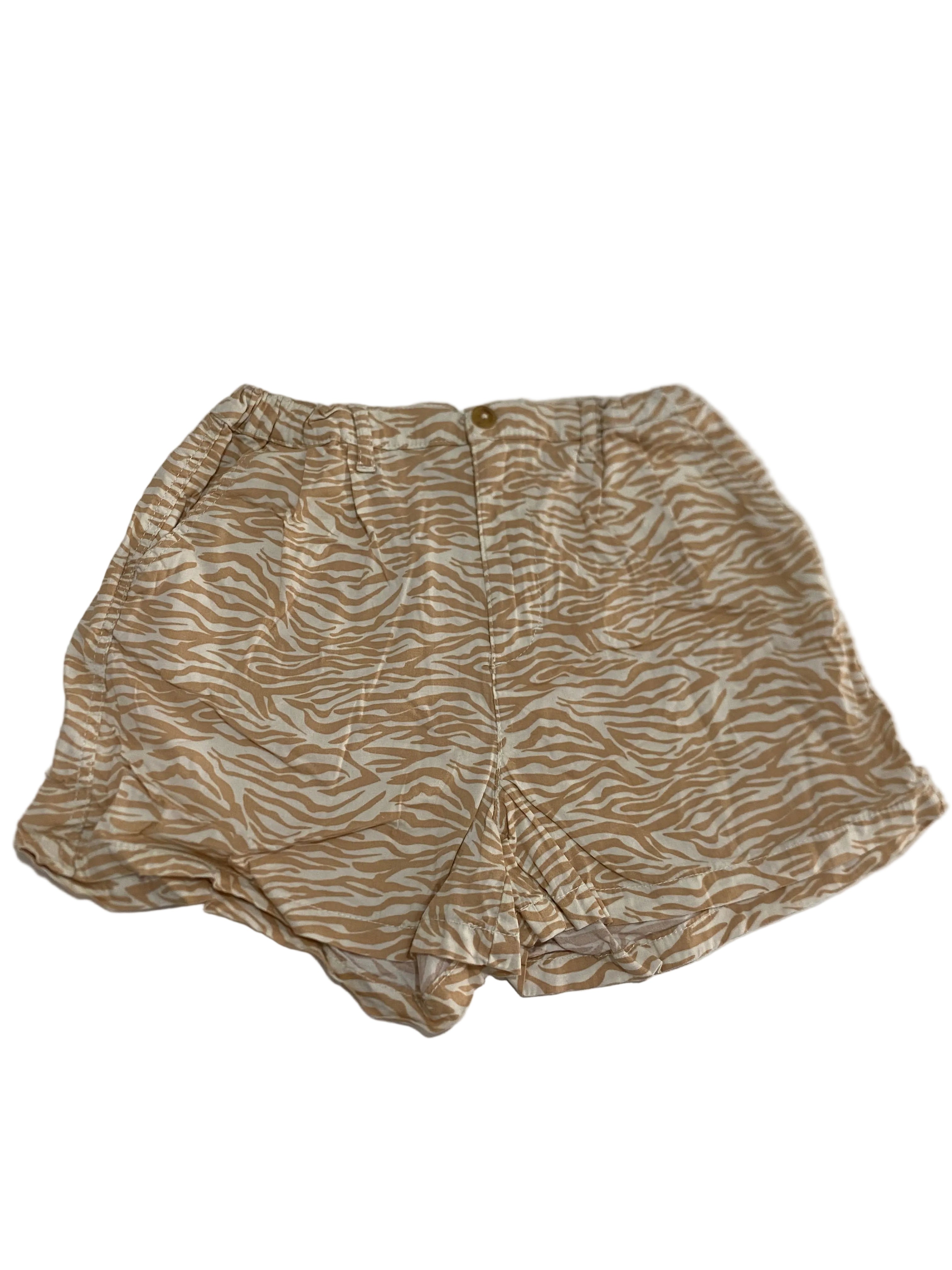 Short imprimé zèbre beige