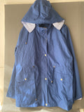Parka imperméable bleu roi doublure rayée