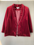 Blazer en velours bordeaux à col châle