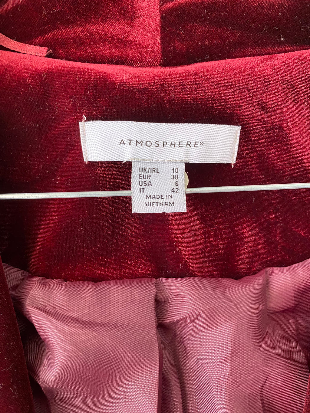 Blazer en velours bordeaux à col châle