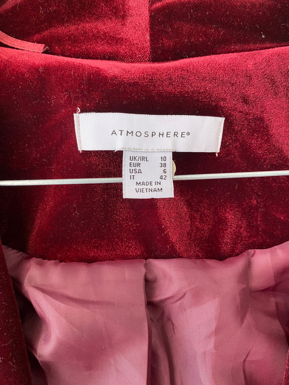 Blazer en velours bordeaux à col châle