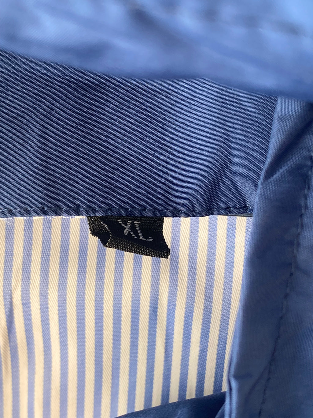 Parka imperméable bleu roi doublure rayée
