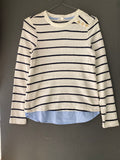 Pull marinière en chenille effet 2 en 1 chemise