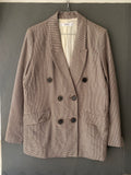 Blazer croisé pied-de-poule marron