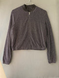 Bomber court lurex noir et argent