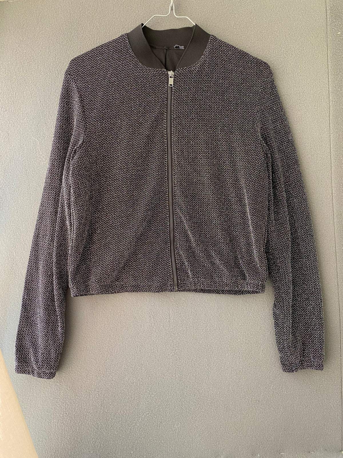 Bomber court lurex noir et argent