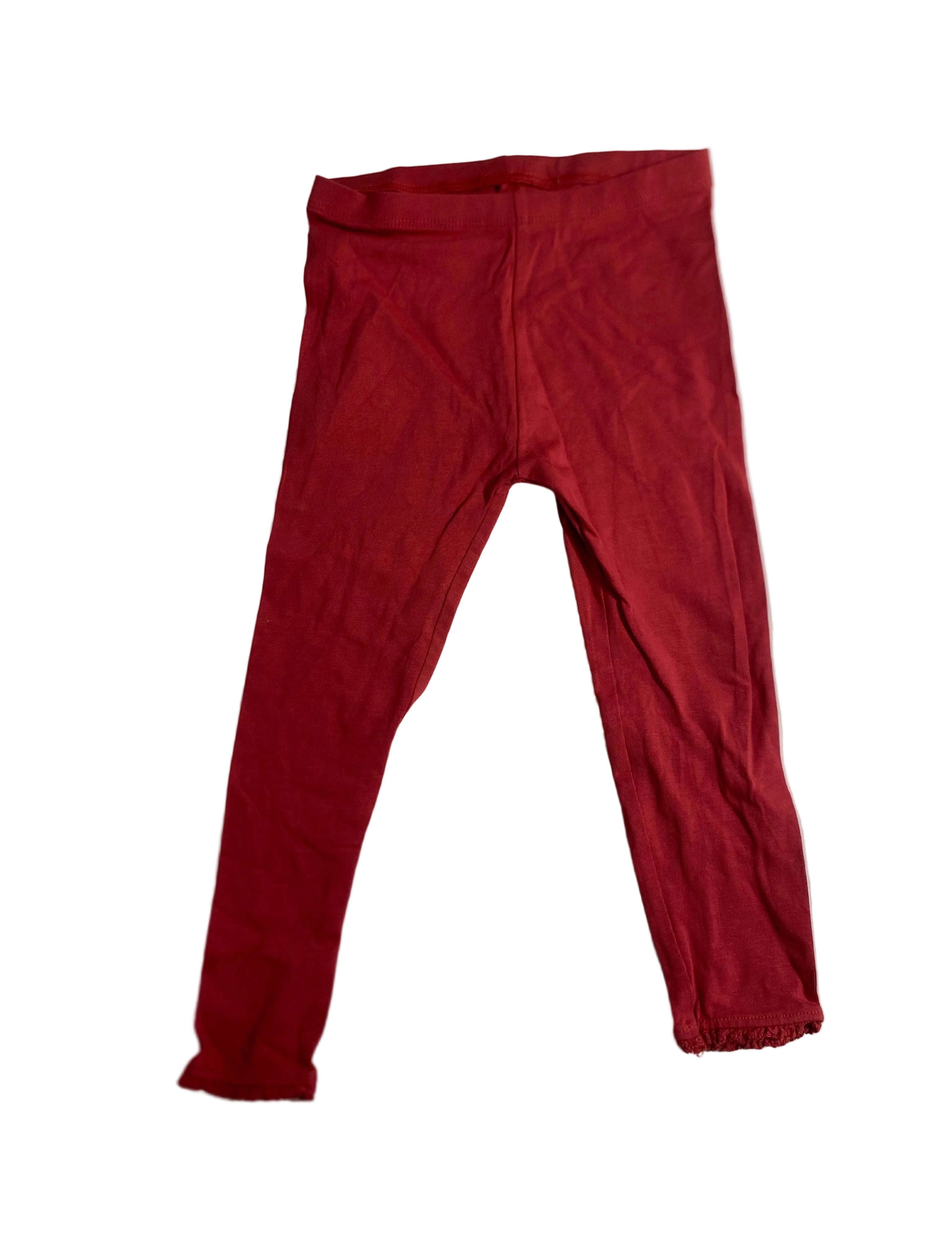 Legging rouge uni fille