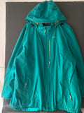 Veste coupe-vent sarcelle à capuche