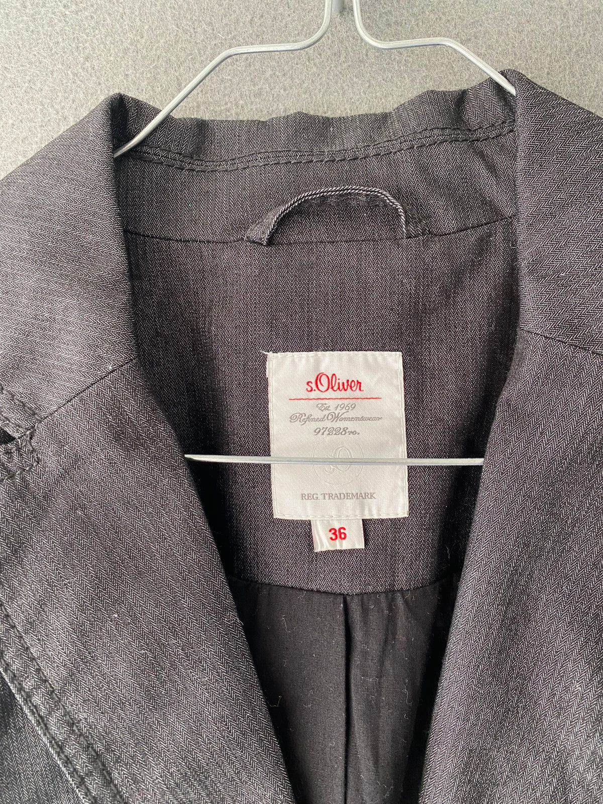 Blazer gris anthracite à poches cargo