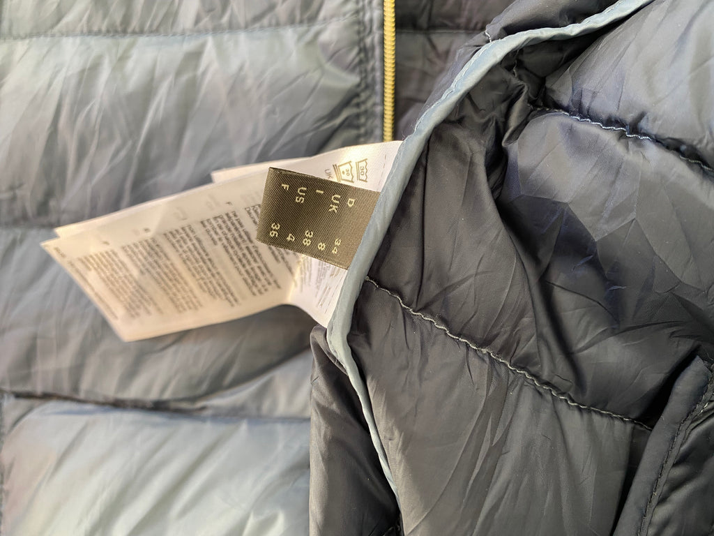 Doudoune légère bleu gris à zips dorés