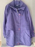 Parka vintage bleu indigo boutons roses