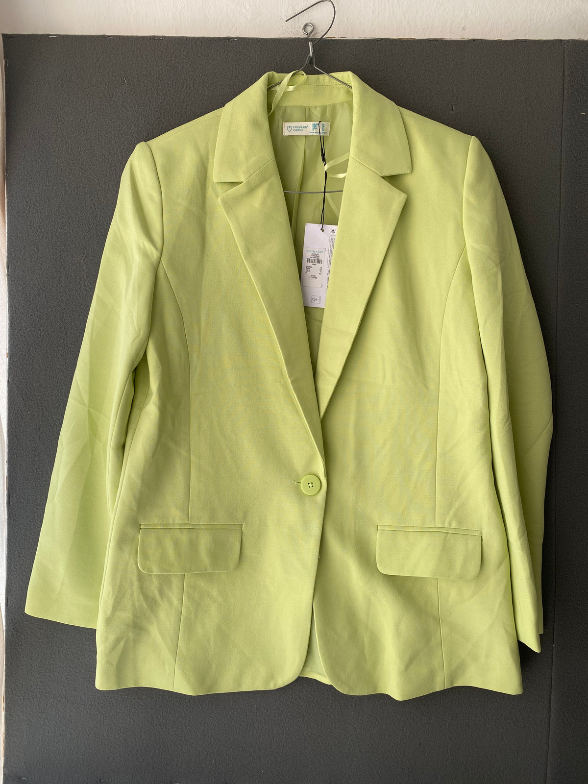 Blazer vert anis à un bouton