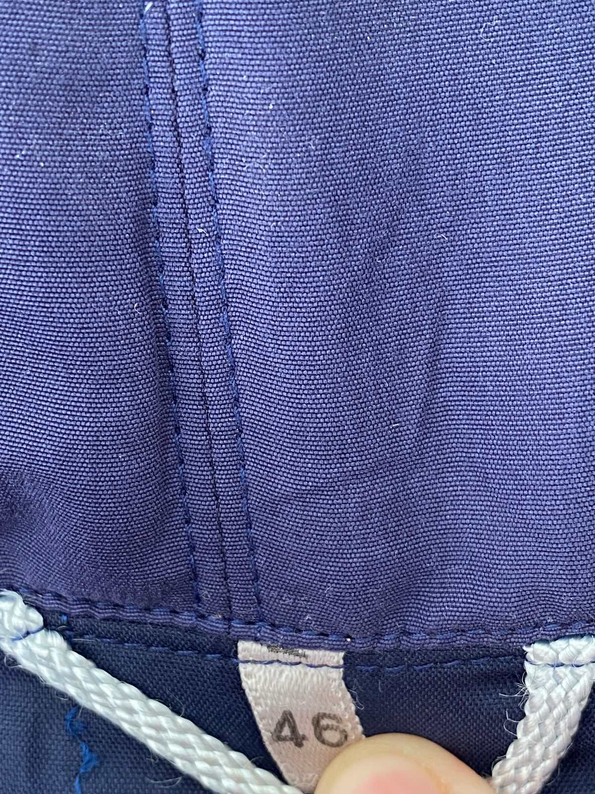 Parka vintage bleu indigo boutons roses