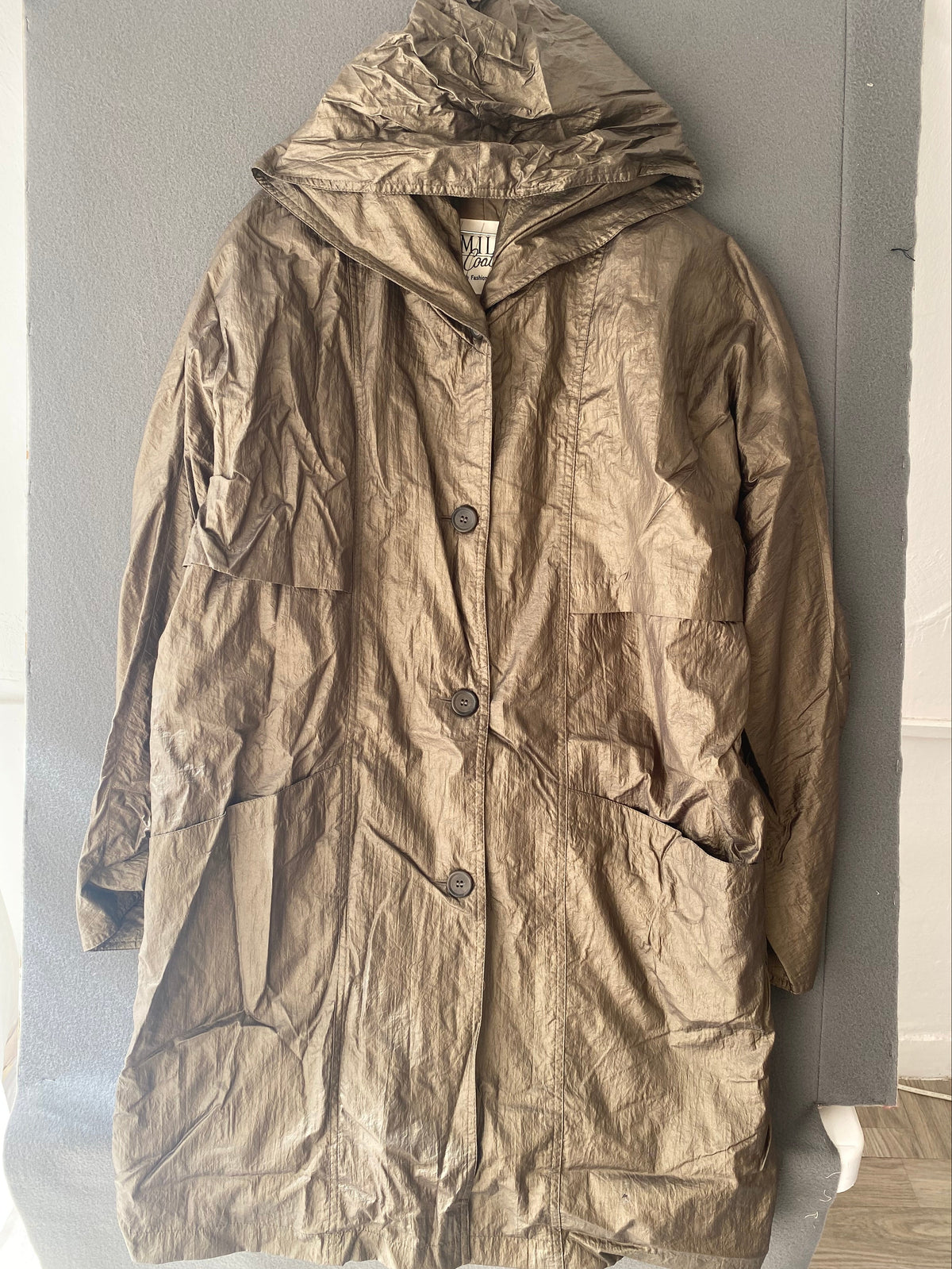 Parka bronze métallisé à capuche