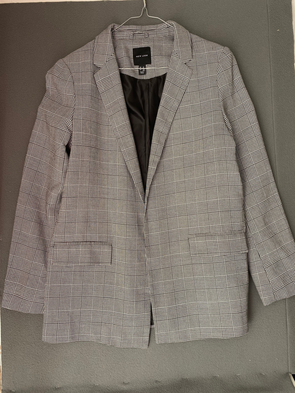 Blazer oversize prince-de-galles noir et blanc