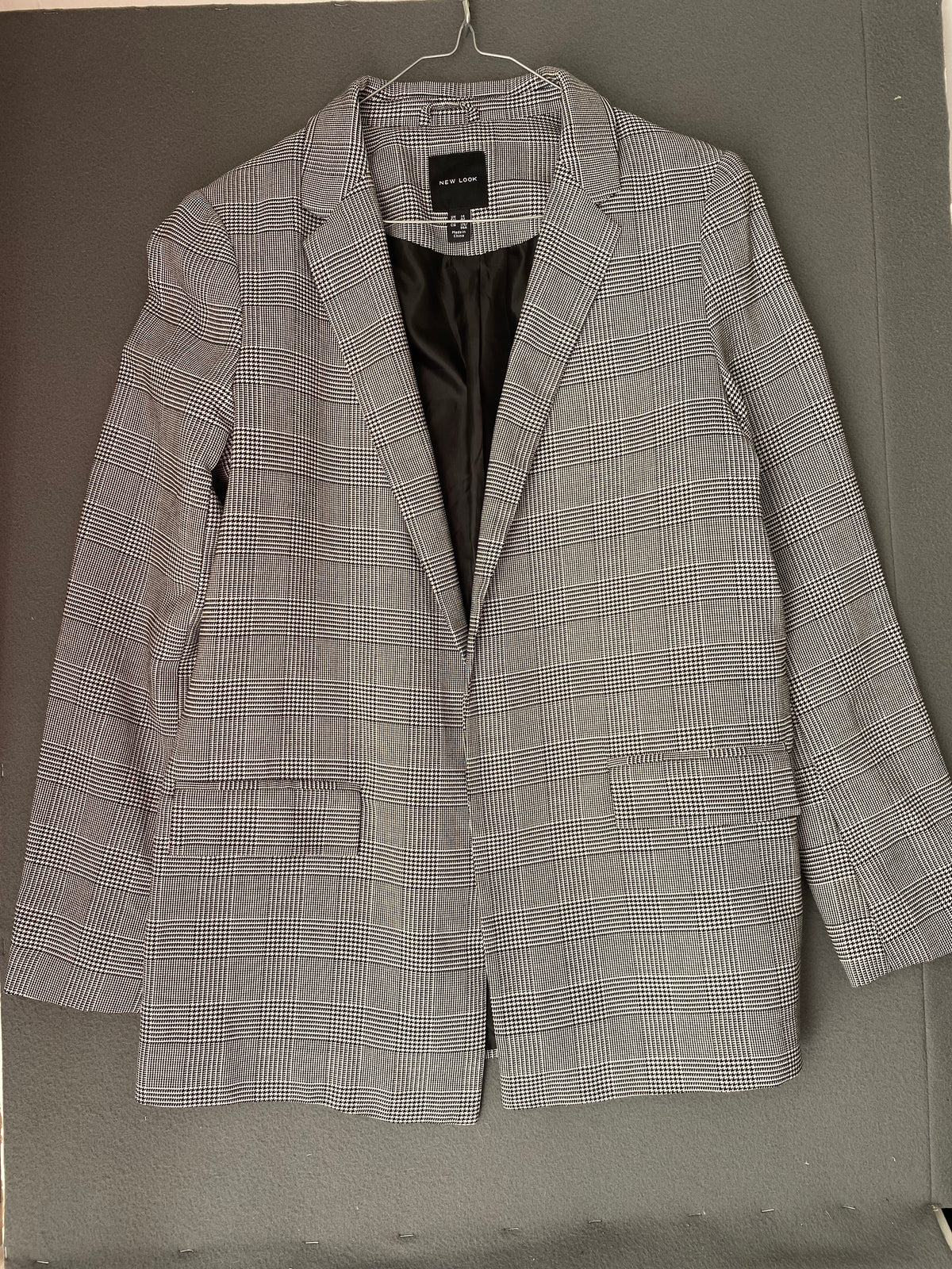 Blazer oversize prince-de-galles noir et blanc