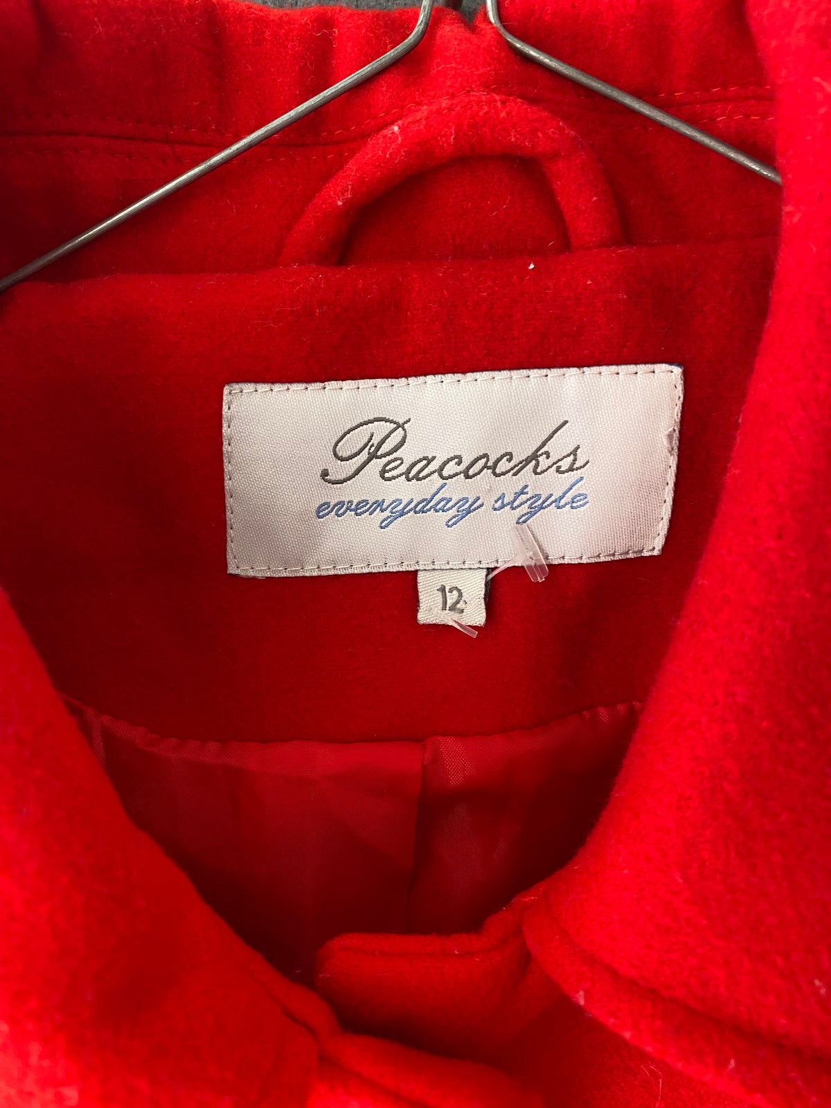 Manteau rouge à col Claudine