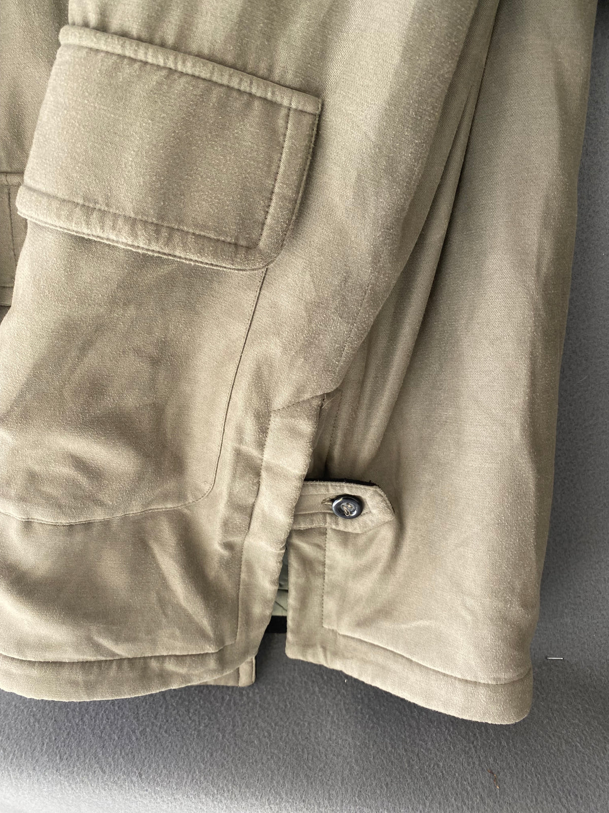 Manteau kaki boutonné doublure matelassée