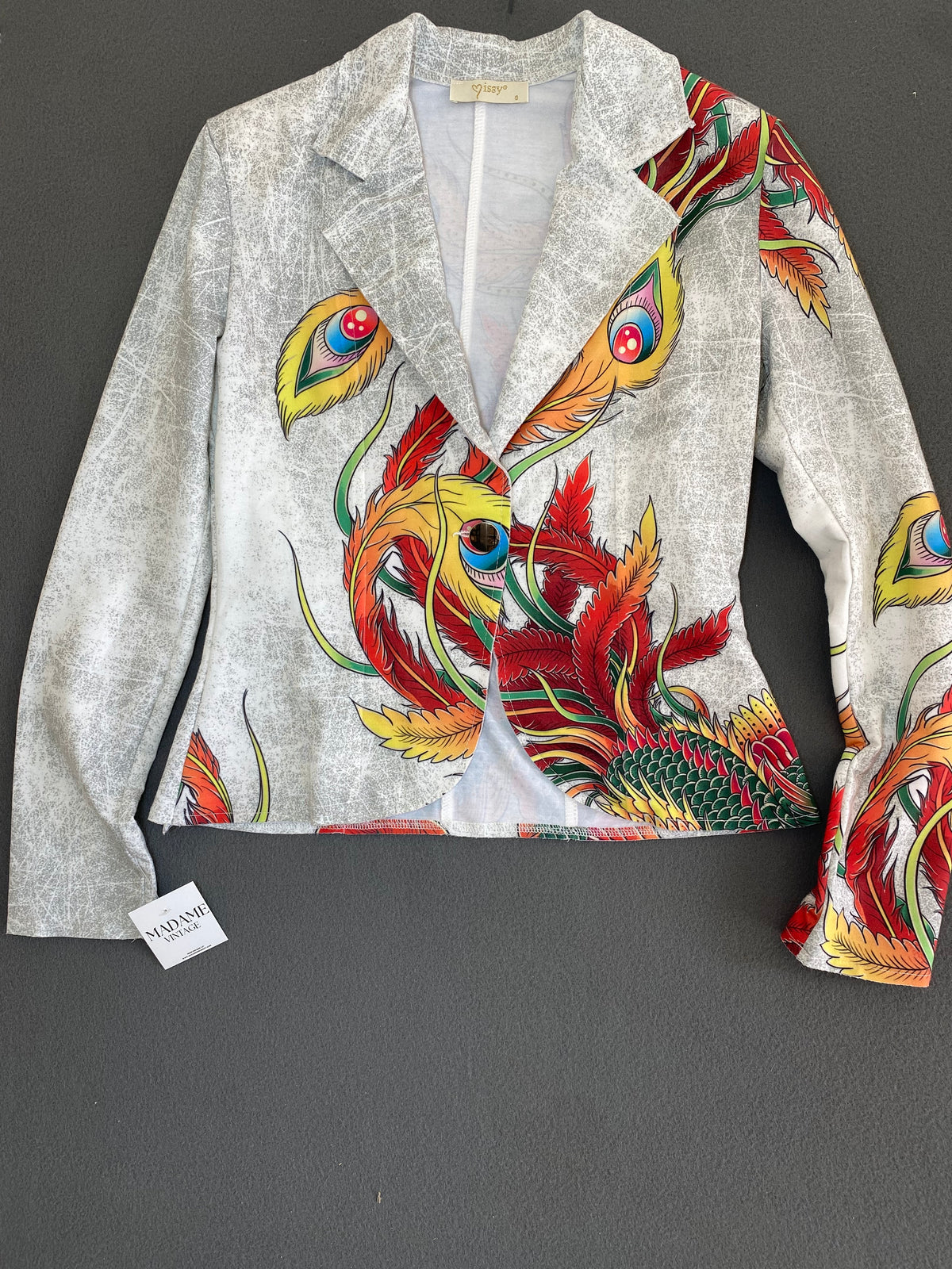 Blazer imprimé phénix et plumes de paon Missy