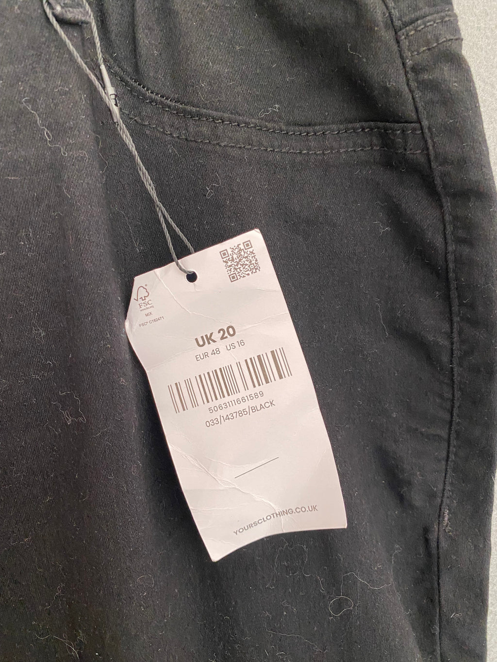 Pantalon cargo noir à taille élastique