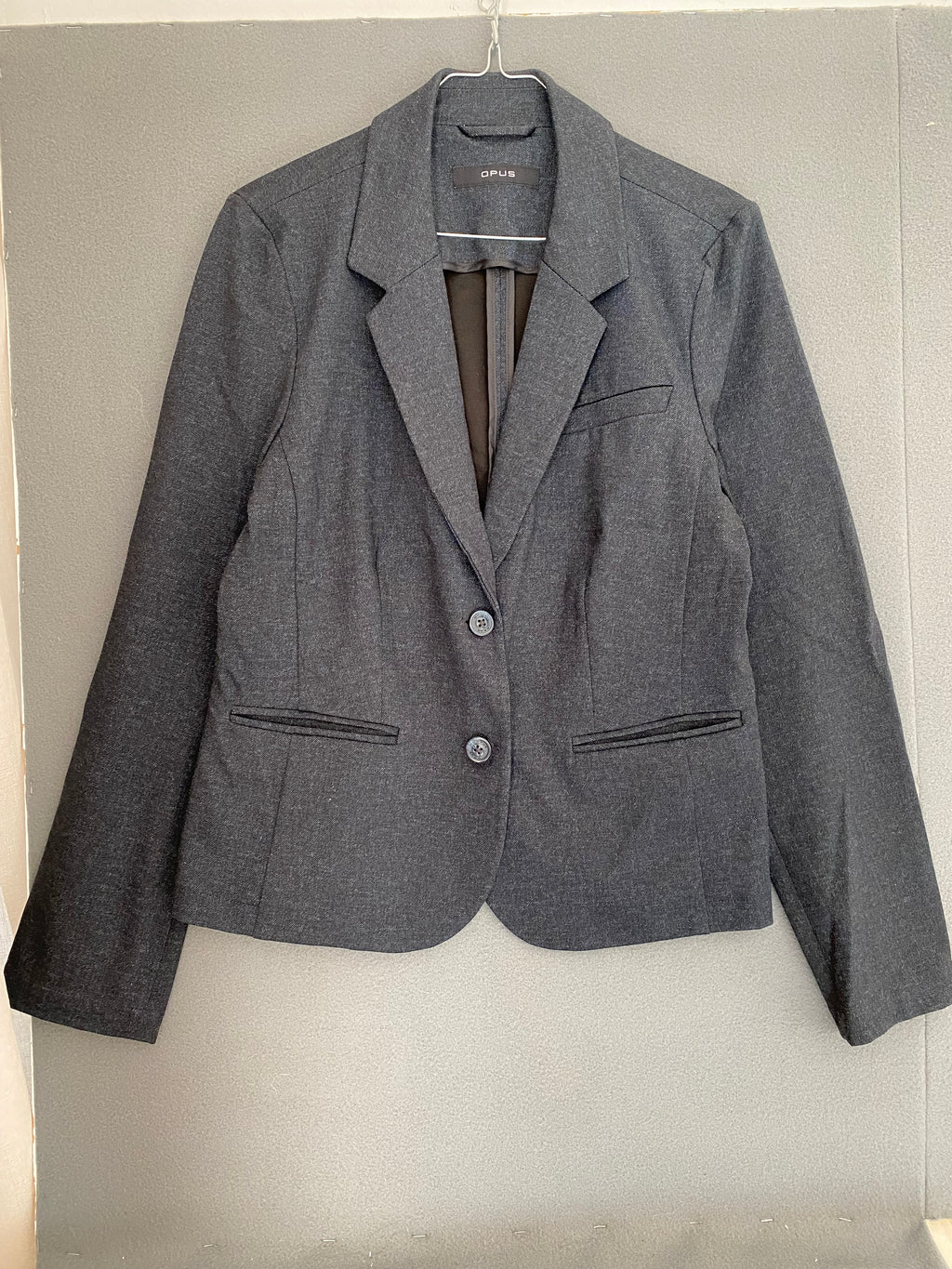 Blazer gris anthracite chiné à deux boutons