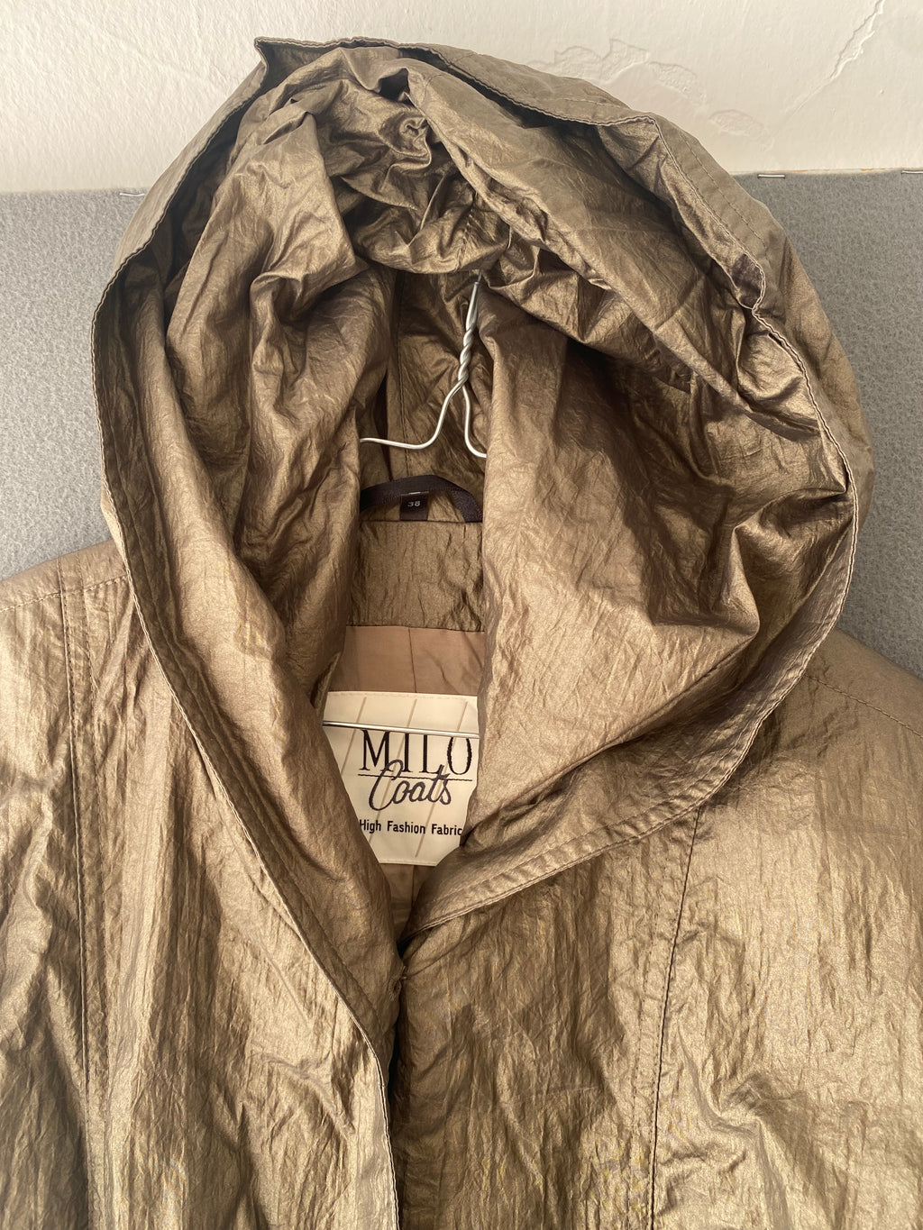 Parka bronze métallisé à capuche
