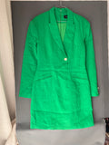 Robe blazer vert gazon à bouton doré